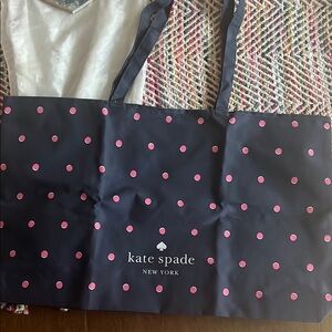 New Kate spade polyester large polka dot bag navy pink